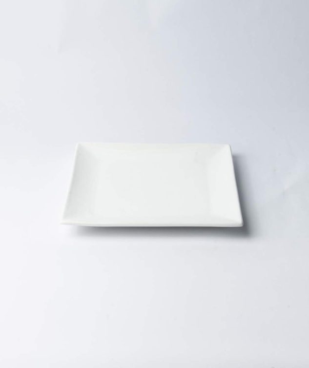Travessa Quadrada de Porcelana Branca Rasa M cod 005723 27,5cm x287,5cm x3cm