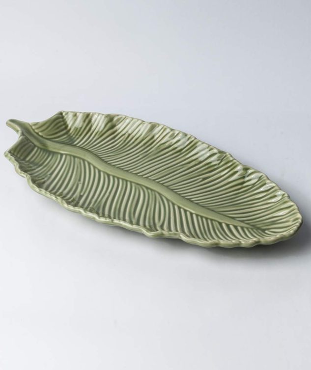 Travessa Rasa Foglio Verde cod 007882 G 50cm x 25cm x 4cm