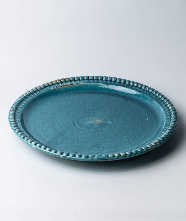 Travessa Redonda de Porcelana Azul Turquesa cod 005640 50cm x 2cm