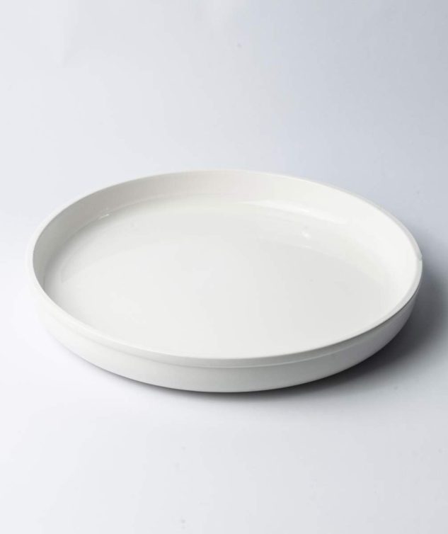 Travessa Redonda de Porcelana Branca com Borda Reta cod 005552 40cm x6cm