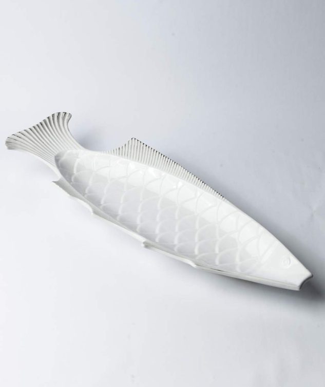 Travessa de Porcelana de Peixe Ravelo Provence cod 007746 59cm x18cm x5cm