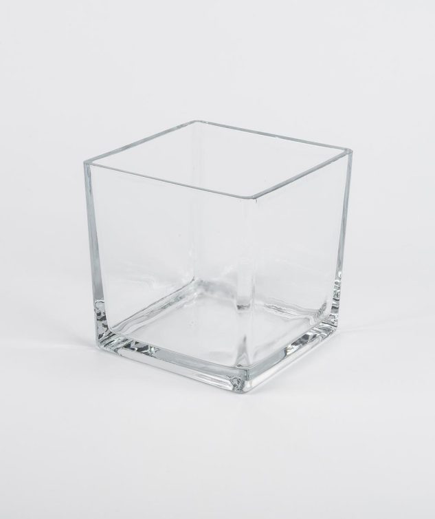 Vaso Quadrado de Vidro cod 003305 18cm x18cm x18cm