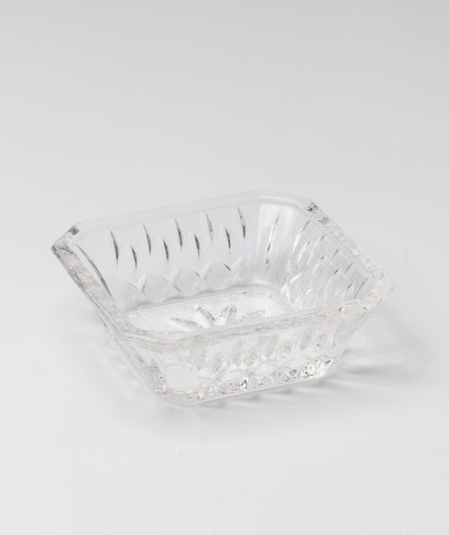 mini petisqueira quadrada de cristal cod 007133 8cm x 8cm x 2,5cm