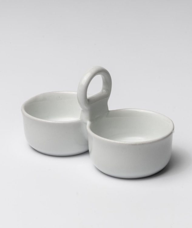 petisqueira dupla de porcelana cod 003537 10cm x 5cm x 5cm