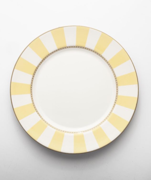 prato de mesa listrado amarelo cod 158847 29cm