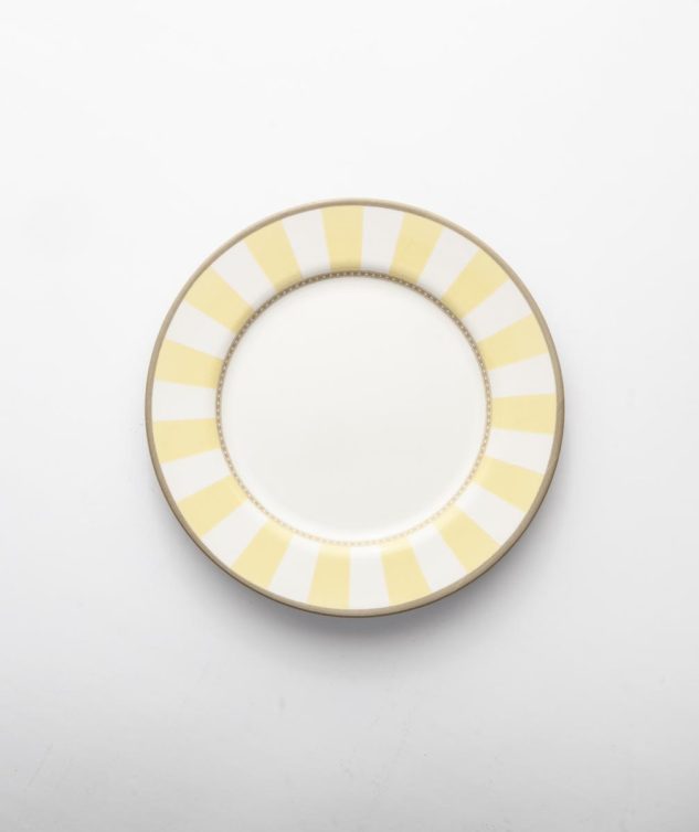prato de sobremesa listrado amarelo cod 158851 20cm