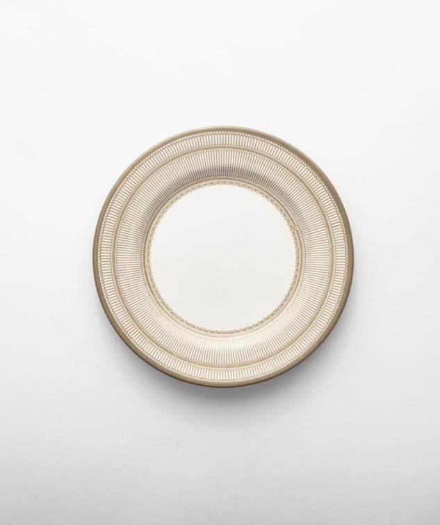 prato de sobremesa plissan dourado cod 007662 20cm